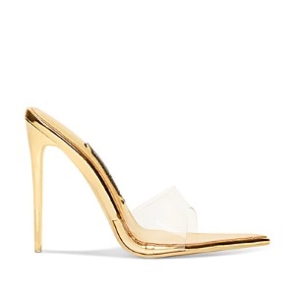 Jessica Rich Clear GOLD Racy Mule 38 PVC SOLD OUT COLOR ✨